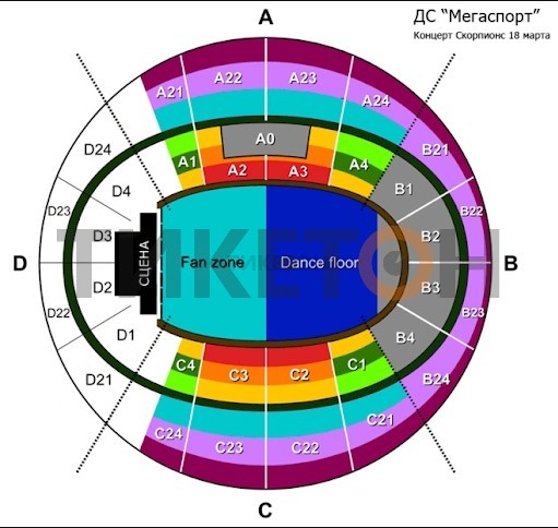 Мегаспорт схема зала