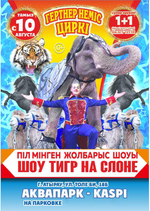 Tiger on an Elephant show in Atyrau